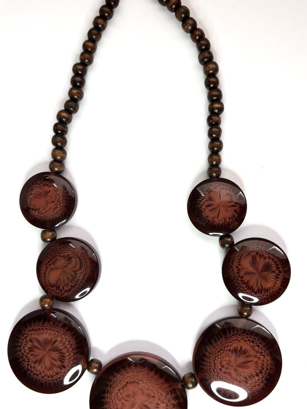 Vintage Brown Beaded Statement Necklace